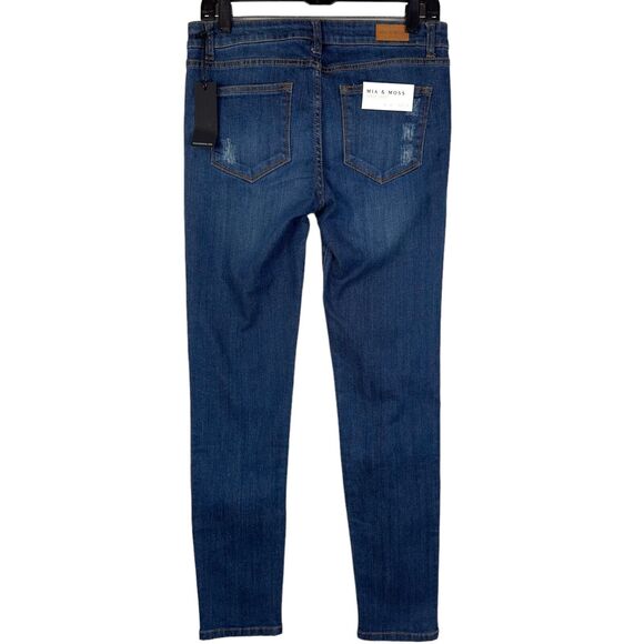 Mia & Moss Jeans Womens‎ Size 6 / 28 Sabine Skinny Denim Distressed Whiskering - Picture 2 of 13